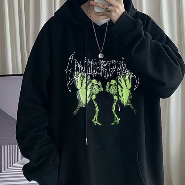 men's hoodies & sweatshirts streetwear butterfly skeleton pullover sweatshirt skulls print hiphop punk harajuku casual loose women hood, Black
men's hoodies & sweatshirts streetwear butterfly skeleton pullover sweatshirt skulls print hiphop punk harajuku casual loose women hood, Black