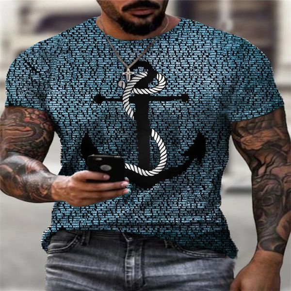 crosin summer men's anchor loose digital print short sleeve round neck t-shirt brand 3176, White
crosin summer men's anchor loose digital print short sleeve round neck t-shirt brand 3176, White