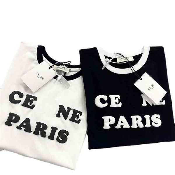 summer ce home black and white contrast flocking printed short sleeved t-shirt women's loose fashion versatile top
summer ce home black and white contrast flocking printed short sleeved t-shirt women's loose fashion versatile top