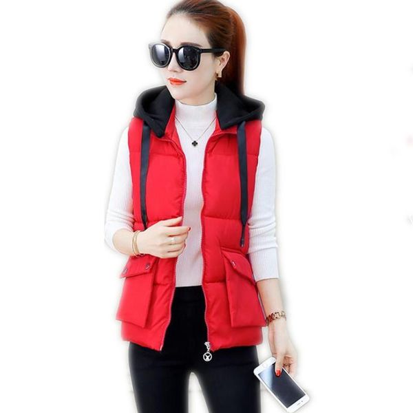 women's vests 2021 casual autumn winter women vest hooded down cotton with large pockets slim warm outerwear q548, Black;white
women's vests 2021 casual autumn winter women vest hooded down cotton with large pockets slim warm outerwear q548, Black;white