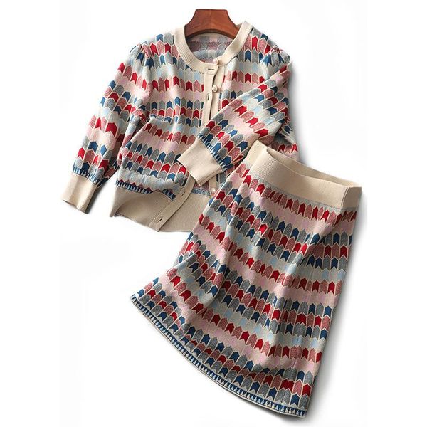 women's knits & tees elegant lattice two piece sweater dress pearl buttons round neck knit skirt fashion spring autumn ladies cardigan, White
women's knits & tees elegant lattice two piece sweater dress pearl buttons round neck knit skirt fashion spring autumn ladies cardigan, White