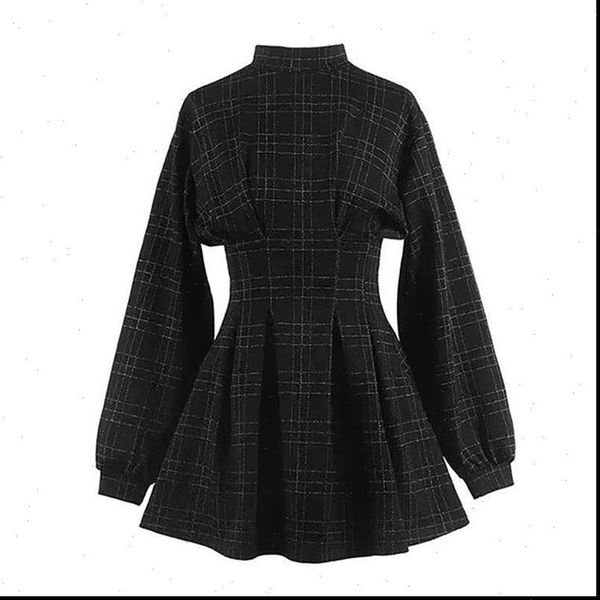 spring women vintage mini dress 2021 long sleeve plaid high waist punk gothic dresses for girls female vestidos, Black;gray
spring women vintage mini dress 2021 long sleeve plaid high waist punk gothic dresses for girls female vestidos, Black;gray