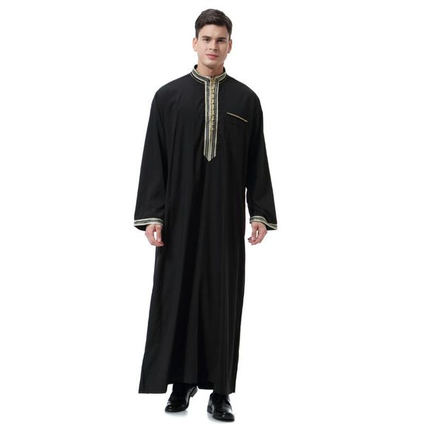 

ethnic clothing muslim men jubba thobe islamic applique kimono long robe turkey saudi musulman wear abaya caftan islam dubai arab dress, Red