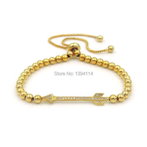 charm bracelets 32x5x2 mm micro pave clear cz crystal arrow with 4mm round loose beads adjustable bracelet, Golden;silver
charm bracelets 32x5x2 mm micro pave clear cz crystal arrow with 4mm round loose beads adjustable bracelet, Golden;silver