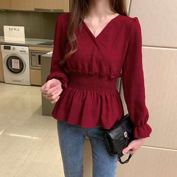 spring dress korean version versatile slim fit high v-neck female minority design close waist short chiffon sweater fashion, White
spring dress korean version versatile slim fit high v-neck female minority design close waist short chiffon sweater fashion, White