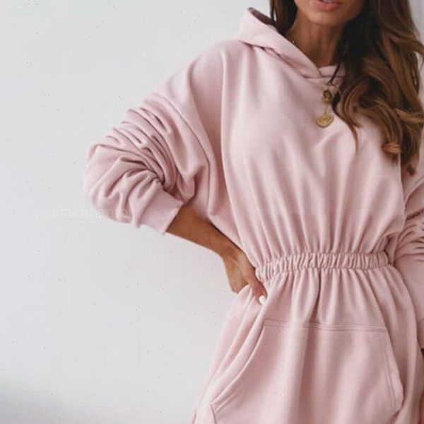 women long hoodies dress elastic waist solid long sleeve pocket hooded pullover dress women jumper pullover 2021 new fashion, Black
women long hoodies dress elastic waist solid long sleeve pocket hooded pullover dress women jumper pullover 2021 new fashion, Black
