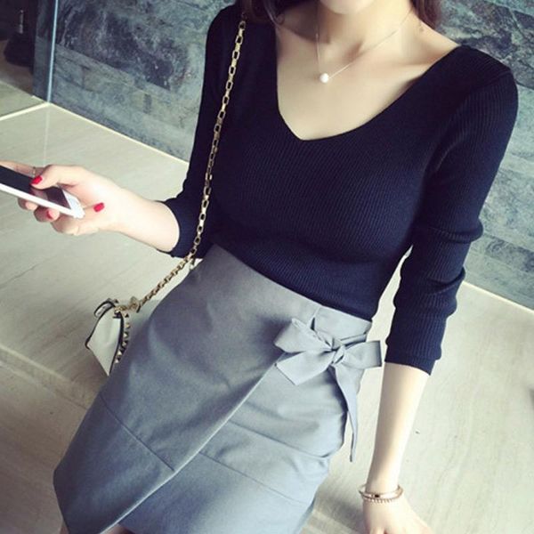 women's sweaters women v-neck knitwear long sleeve sweater casual slim fit autumn oufits lf88, White;black
women's sweaters women v-neck knitwear long sleeve sweater casual slim fit autumn oufits lf88, White;black