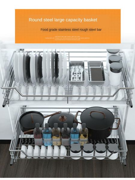 kitchen storage & organization pull out rack basket slide cabinet 2-layer stainless steel organizer drawer baskets holder 600mm 700mm 800mm
kitchen storage & organization pull out rack basket slide cabinet 2-layer stainless steel organizer drawer baskets holder 600mm 700mm 800mm