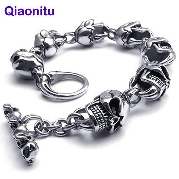 link, chain punk rock men skull bracelet 316l stainless steel biker skulls gothic bangle for boyfriend & girlfriend jewelry 20-23cm, Black
link, chain punk rock men skull bracelet 316l stainless steel biker skulls gothic bangle for boyfriend & girlfriend jewelry 20-23cm, Black