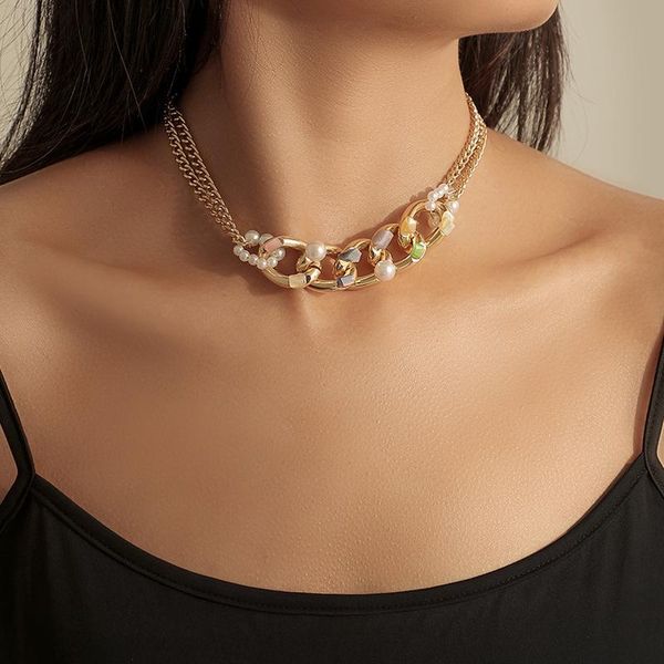 chokers minar creative colorful stone chunky cuban chains necklaces for women gold color double layers hollow curb chain choker necklace, Golden;silver
chokers minar creative colorful stone chunky cuban chains necklaces for women gold color double layers hollow curb chain choker necklace, Golden;silver