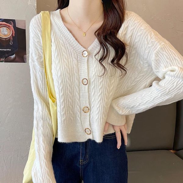 women's knits & tees real s bejirog autumn and winter korean style lazy loose v., White
women's knits & tees real s bejirog autumn and winter korean style lazy loose v., White