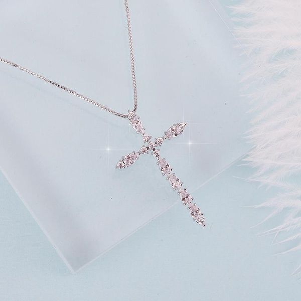 pendant necklaces very girl classic silver cross necklace cubic zircon crystal pave charm for female
pendant necklaces very girl classic silver cross necklace cubic zircon crystal pave charm for female