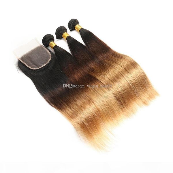 silk straight ombre human hair extensions #1b 4 27 three tone honey blonde hair weave with lace closure 4pcs brazilian human virgin hair, Black;brown
silk straight ombre human hair extensions #1b 4 27 three tone honey blonde hair weave with lace closure 4pcs brazilian human virgin hair, Black;brown