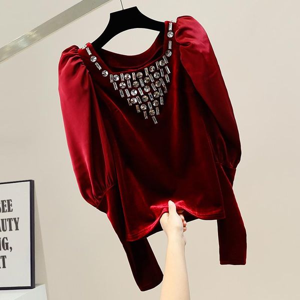 women's blouses & shirts 2022 spring shirt retro pleated puff sleeve square collar slimming diamonds satins blouse temperament top, White
women's blouses & shirts 2022 spring shirt retro pleated puff sleeve square collar slimming diamonds satins blouse temperament top, White