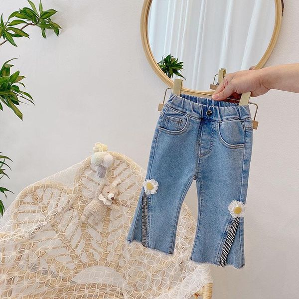 2-7 y toddler girls jeans casual korean kids split flares pants elasticity soft fashion daisy denim pants for girl baby jeans, Blue
2-7 y toddler girls jeans casual korean kids split flares pants elasticity soft fashion daisy denim pants for girl baby jeans, Blue
