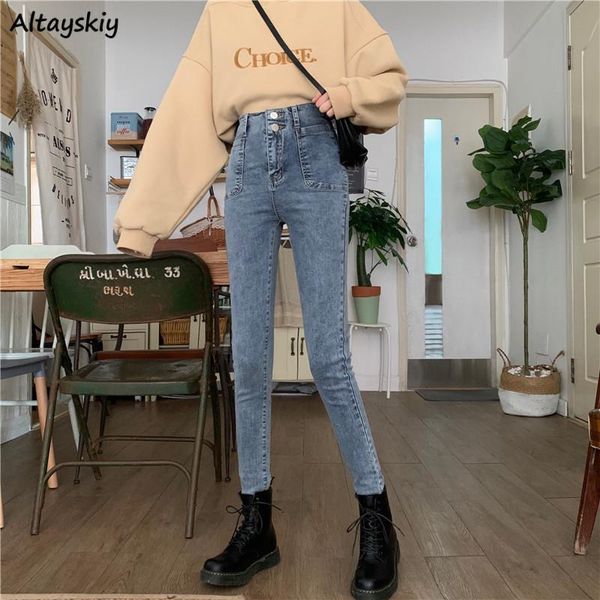 women's jeans women high waist korean style streetwear solid wash skinny denim trousers woman stretchy womens ankle-length slim casual, Blue
women's jeans women high waist korean style streetwear solid wash skinny denim trousers woman stretchy womens ankle-length slim casual, Blue