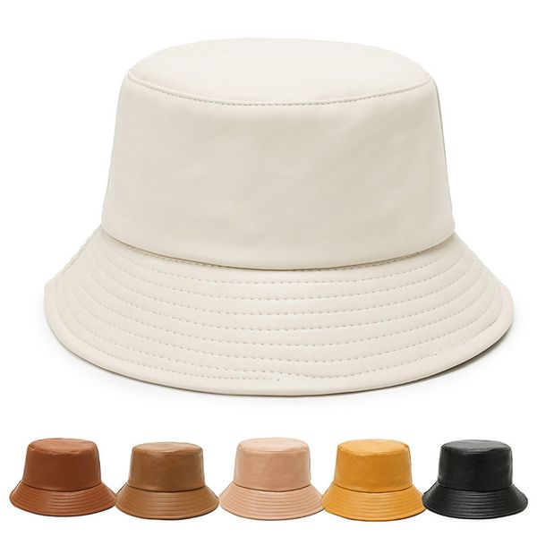pure color patent leather fashion net red wind basin hat sunscreen pu soft leathers versatile fisherman's cap, Blue;gray
pure color patent leather fashion net red wind basin hat sunscreen pu soft leathers versatile fisherman's cap, Blue;gray