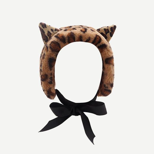 berets leopard earmuffs female autumn winter warm japanese style imitation fur plush creative cat ears bowknot strappy accessories, Blue;gray
berets leopard earmuffs female autumn winter warm japanese style imitation fur plush creative cat ears bowknot strappy accessories, Blue;gray