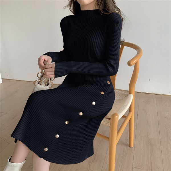 2021 new elegant knitted sweater women ol autumn winter bottoming slim-fit high waist knee-length es wi8h, Black;gray
2021 new elegant knitted sweater women ol autumn winter bottoming slim-fit high waist knee-length es wi8h, Black;gray