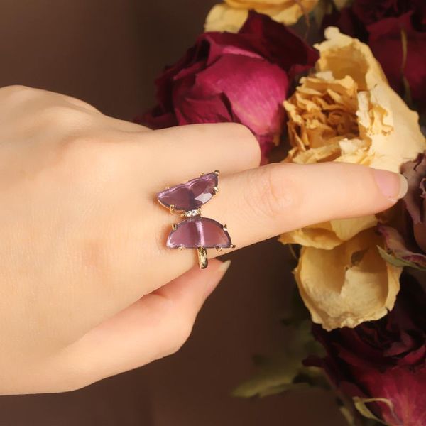 cluster rings 2021 korean design fashion jewelry exquisite butterfly purple glass female opening adjustable index finger ring, Golden;silver
cluster rings 2021 korean design fashion jewelry exquisite butterfly purple glass female opening adjustable index finger ring, Golden;silver