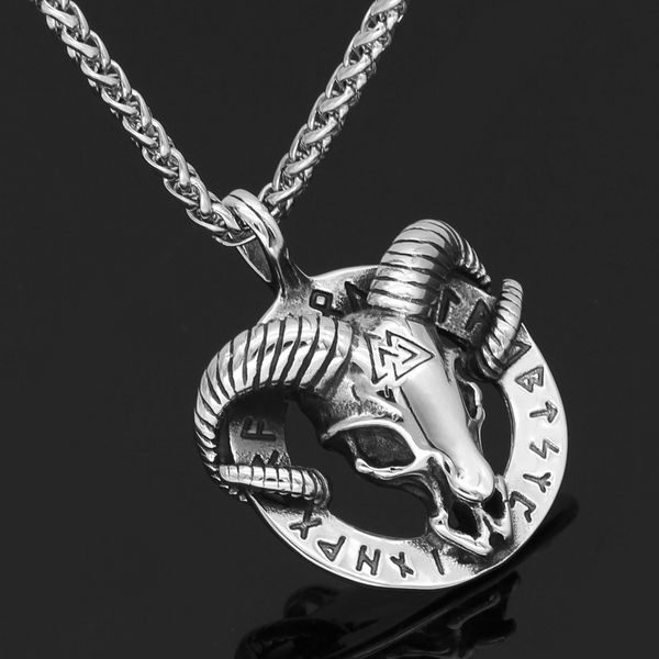 pendant necklac nordic viking odin luna sheep rune triangle stainls steel pendant necklace for men, Silver
pendant necklac nordic viking odin luna sheep rune triangle stainls steel pendant necklace for men, Silver