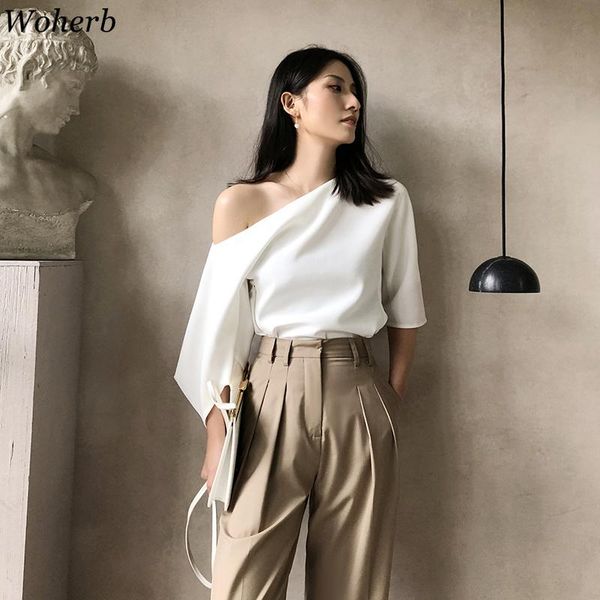 women's blouses & shirts woherb asymmetrical shirt women fashion 2021 off shoulder solid white korean enegant blouse clothing
women's blouses & shirts woherb asymmetrical shirt women fashion 2021 off shoulder solid white korean enegant blouse clothing