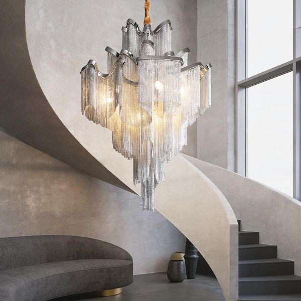 pendant lamps nordic luxury silver led lights for el hall castle stair decoration chain fringed hanging home dining room
pendant lamps nordic luxury silver led lights for el hall castle stair decoration chain fringed hanging home dining room