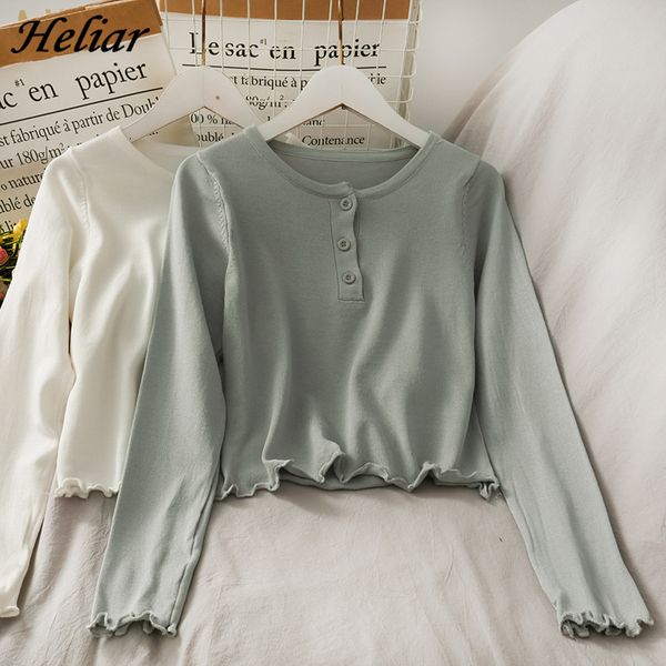 2021 new slim knitted long sleeve for women solid sweet spring o-neck bottoming shirt elastic pleat button t-shirt 36cc, White
2021 new slim knitted long sleeve for women solid sweet spring o-neck bottoming shirt elastic pleat button t-shirt 36cc, White