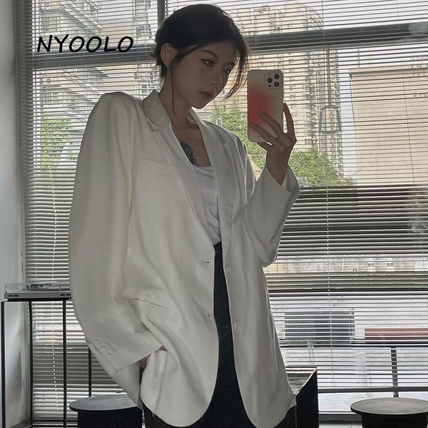 women's suits & blazers nyoolo high street pockets single breasted long sleeve overslzed white elegant suit jacket women autumn ol work, White;black
women's suits & blazers nyoolo high street pockets single breasted long sleeve overslzed white elegant suit jacket women autumn ol work, White;black