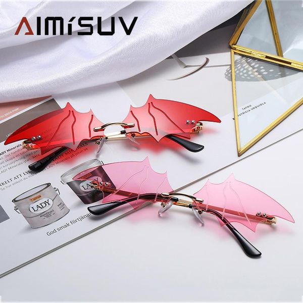 unique rimless bat sunglasses women 2021 design fashion shades gradient steampunk sun glasses female uv400, White;black
unique rimless bat sunglasses women 2021 design fashion shades gradient steampunk sun glasses female uv400, White;black