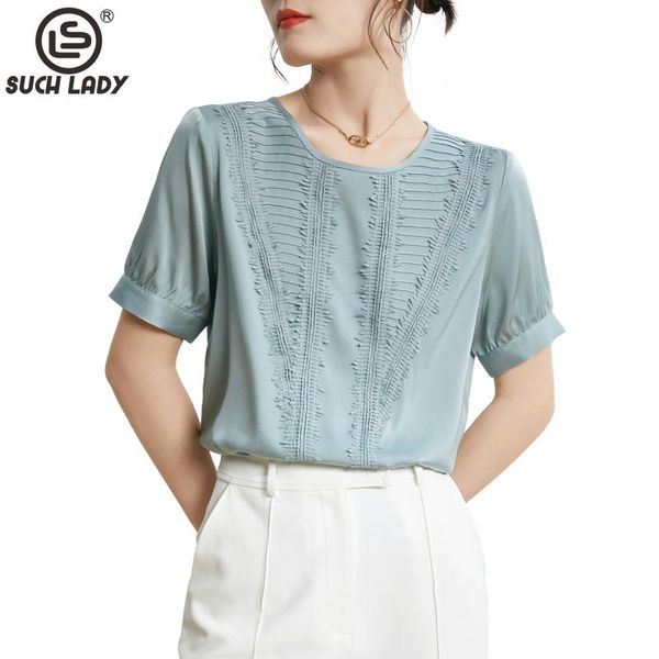 women's blouses & shirts 100% silk shirt o neck short sleeves embroidery pullover elegant tshirt blouse, White
women's blouses & shirts 100% silk shirt o neck short sleeves embroidery pullover elegant tshirt blouse, White