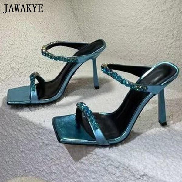 dress shoes runway t show one strap women mules crystal narrow band high heel slippers square open toe diamond studded summer sandals, Black
dress shoes runway t show one strap women mules crystal narrow band high heel slippers square open toe diamond studded summer sandals, Black