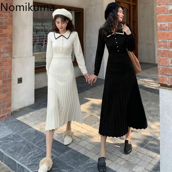 nomikuma basic knitted dresses contrast color long sleeve slim waist mid calf sweater dress women turn down collar vestido 3d865, Black;gray
nomikuma basic knitted dresses contrast color long sleeve slim waist mid calf sweater dress women turn down collar vestido 3d865, Black;gray