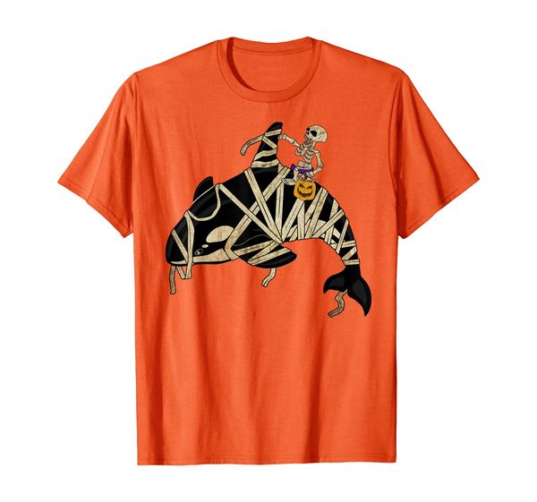 sketelon pumpkin riding orca retro style killer whale mummy t-shirt, White;black
sketelon pumpkin riding orca retro style killer whale mummy t-shirt, White;black