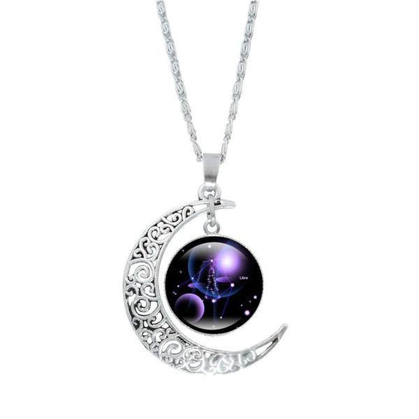 chains necklace present 12 constellation cabochon pendant crescent moon jewelry chain women girl family gifts, Silver
chains necklace present 12 constellation cabochon pendant crescent moon jewelry chain women girl family gifts, Silver
