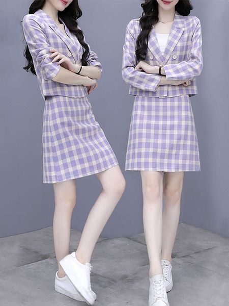 2021 early autumn new suit collar lattice show thin temperament long sleeve small foreign style two piece dress, White
2021 early autumn new suit collar lattice show thin temperament long sleeve small foreign style two piece dress, White