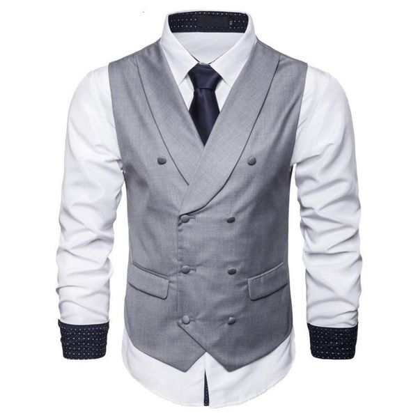 men's vests 2021 autumn solid mens vest fashion double breasted sleeveless jacket business casual slim fit suit plus size s-5xl, Black;white
men's vests 2021 autumn solid mens vest fashion double breasted sleeveless jacket business casual slim fit suit plus size s-5xl, Black;white
