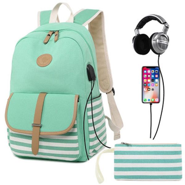 backpack women canvas usb charging port school bag rucksack zipper with purse for travel -opk
backpack women canvas usb charging port school bag rucksack zipper with purse for travel -opk