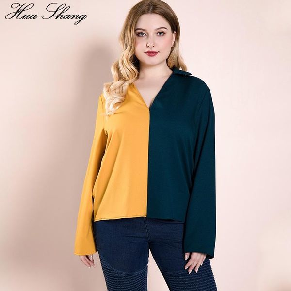 women's blouses & shirts contrast color blouse plus size women summer v neck long sleeve casual tunic loose ladies ol work office shir, White
women's blouses & shirts contrast color blouse plus size women summer v neck long sleeve casual tunic loose ladies ol work office shir, White
