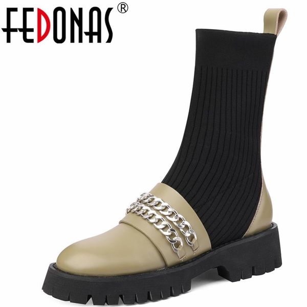 boots fedonas aautumn winter round toe women ankle fashion chain thick heels knitting working casual genuine leather shoes woman, Black
boots fedonas aautumn winter round toe women ankle fashion chain thick heels knitting working casual genuine leather shoes woman, Black