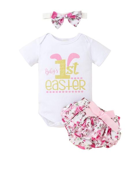 wallarenear 0-24m newborn infant baby girl 3pcs clothing set short sleeve letter printed romper floral bow shorts, White
wallarenear 0-24m newborn infant baby girl 3pcs clothing set short sleeve letter printed romper floral bow shorts, White