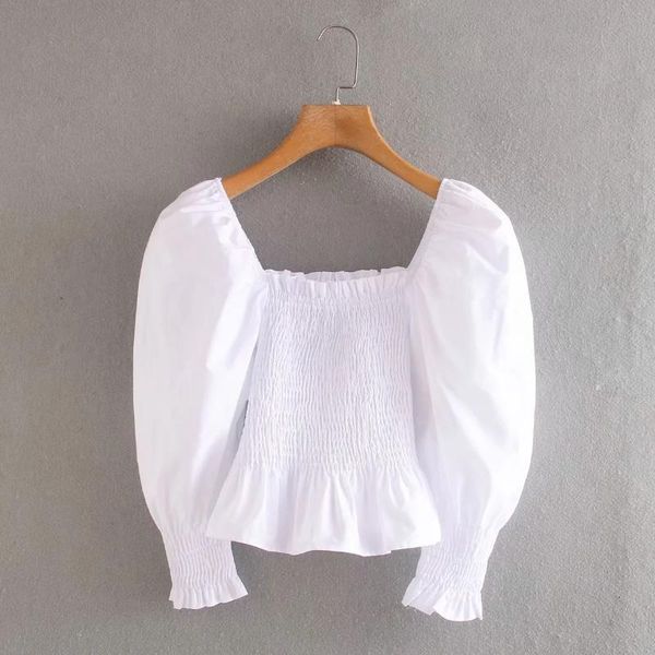 casual square collar elastic poplin short blouse women crop 2021 new stylish female three quarter sleeve shirts s7362, White
casual square collar elastic poplin short blouse women crop 2021 new stylish female three quarter sleeve shirts s7362, White