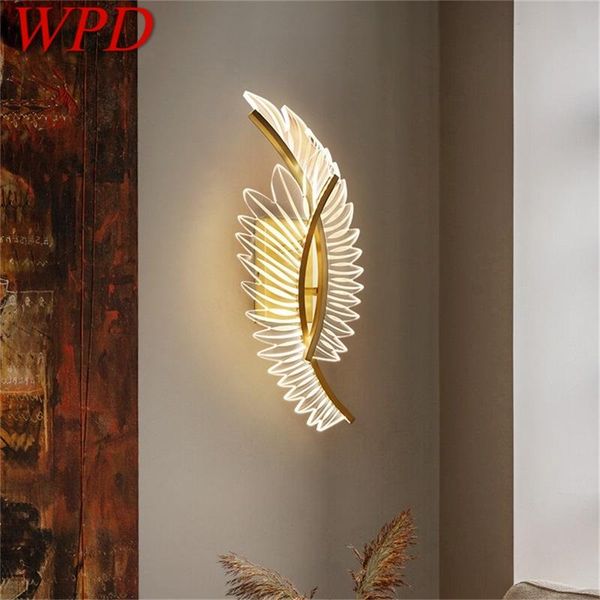 wall lamp wpd postmodern brass lights sconces simple feather shape fixtures decorative for home
wall lamp wpd postmodern brass lights sconces simple feather shape fixtures decorative for home