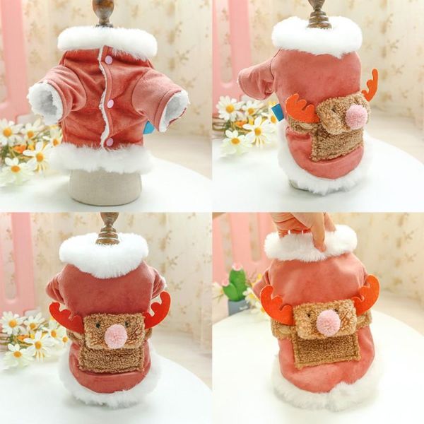 dog apparel funny winter pet clothes elk costume for thicken warm clothing with pink nose12
dog apparel funny winter pet clothes elk costume for thicken warm clothing with pink nose12