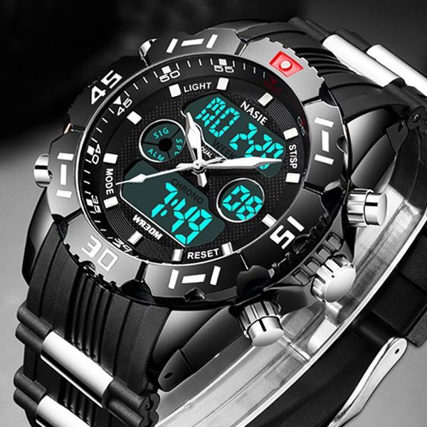 wristwatches nasie sport waterproof watches men luminous dual display alarm quartz watch relogio masculino, Slivery;brown
wristwatches nasie sport waterproof watches men luminous dual display alarm quartz watch relogio masculino, Slivery;brown