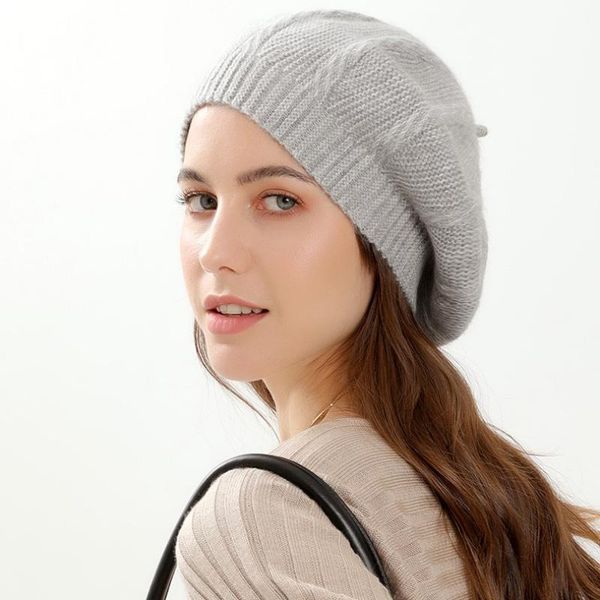 berets classic kintted warm hat for lady autumn winter retro elegant windproof beanie cap, Blue;gray
berets classic kintted warm hat for lady autumn winter retro elegant windproof beanie cap, Blue;gray