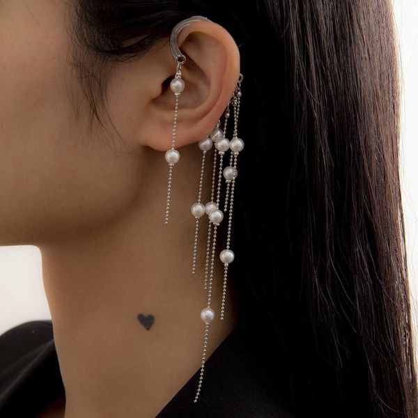 jewelry fashion versatile multi element pearl temperament generous tassel skull earrings, Silver
jewelry fashion versatile multi element pearl temperament generous tassel skull earrings, Silver