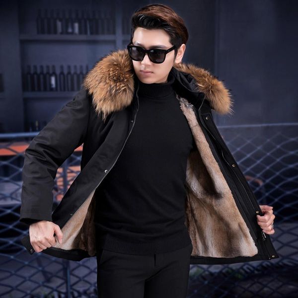 men's trench coats jkp fashion real fur liner parka for men natural raccoon collar winter warm coat business casual, Tan;black
men's trench coats jkp fashion real fur liner parka for men natural raccoon collar winter warm coat business casual, Tan;black