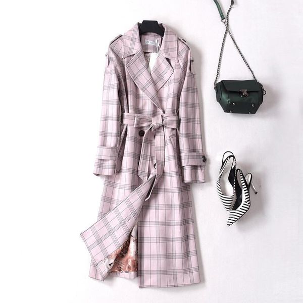 women's trench coats 2021 autumn suede coat women plaid double breasted windbreaker female casual long slim belt cloak vintage outwear, Tan;black
women's trench coats 2021 autumn suede coat women plaid double breasted windbreaker female casual long slim belt cloak vintage outwear, Tan;black