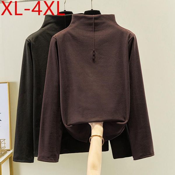 plus size t-shirt autumn winter women high collar long sleeve cotton large loose casual tees xl 2xl 3xl 4xl, Black
plus size t-shirt autumn winter women high collar long sleeve cotton large loose casual tees xl 2xl 3xl 4xl, Black